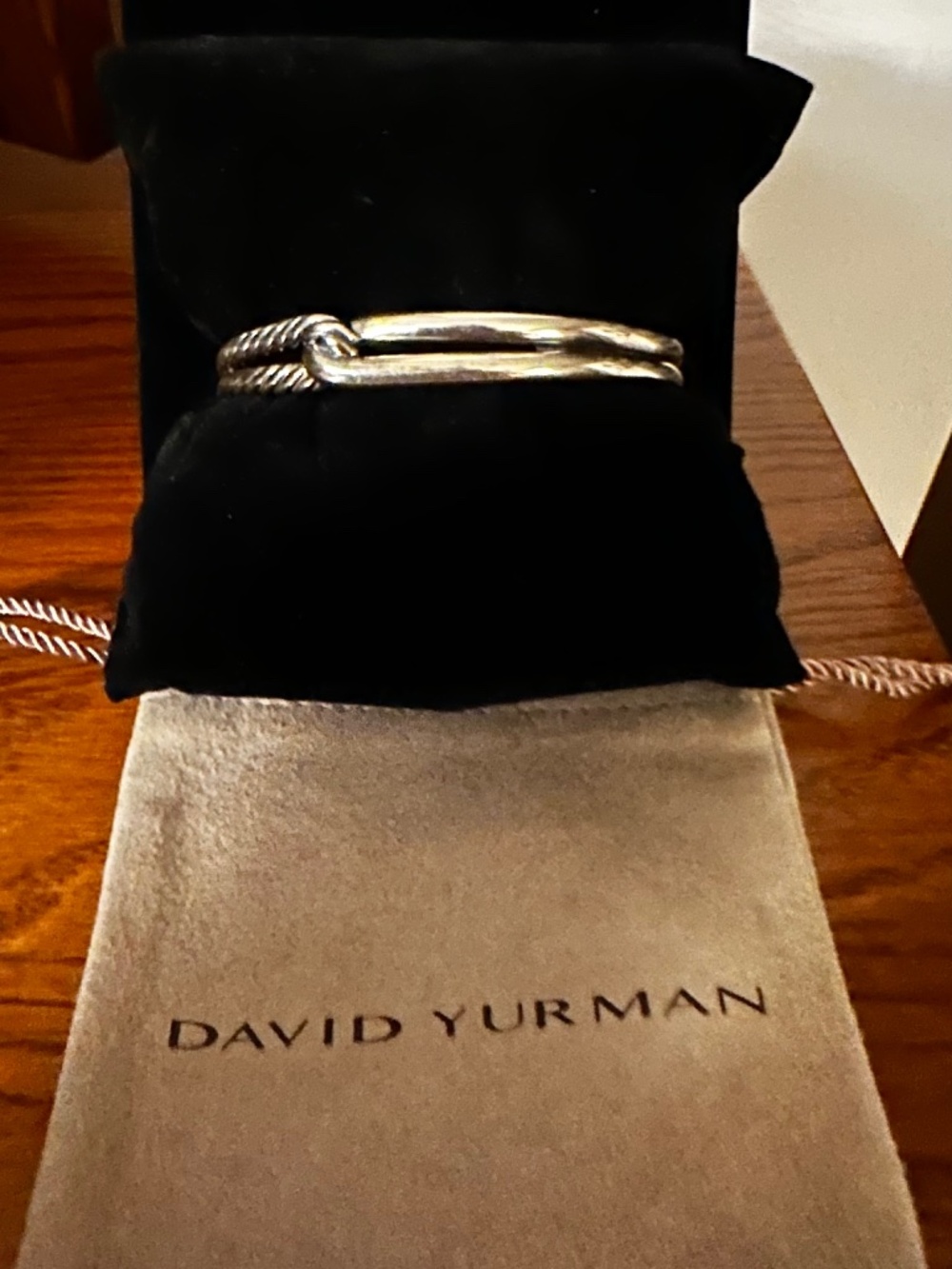 David Yurman Signed 925 Sterling Silver Cable Cuff Bracelet